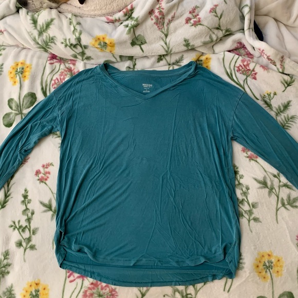 Teal Mossimo Long Sleeve V-Neck - Picture 1 of 3
